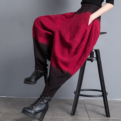 Wide Leg Knickerbockers Personalized Harem Pants Loose Large Crotch Gradient Pants