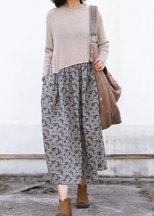 Winter O Neck Sweater Patchwork Dresses Classy Nude Mujer Sweater Dresses