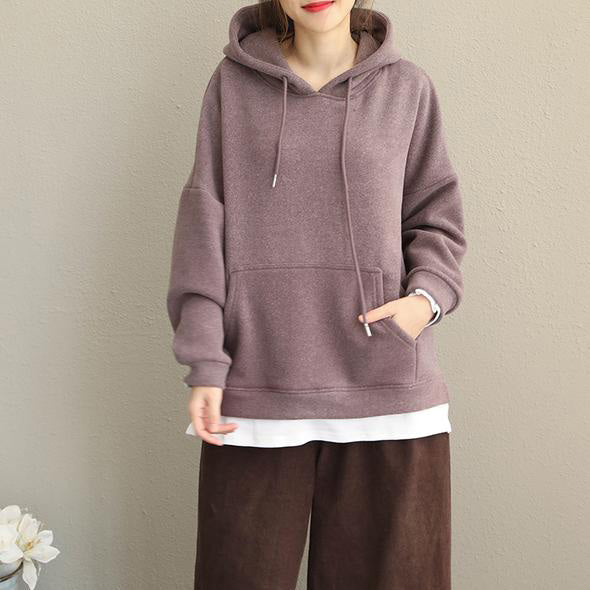 New Thicken Brushed Fleece Loose Tops Q1912