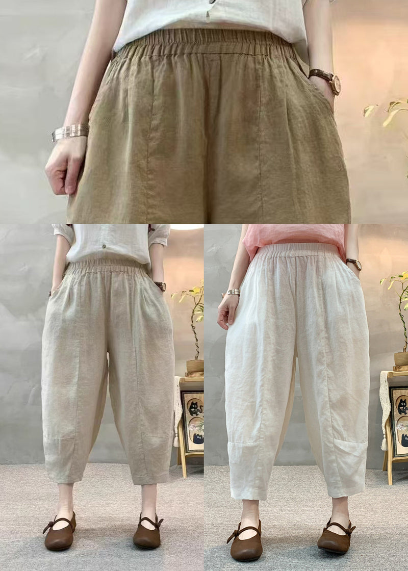 Army Green Oversized Linen Harem Pants Summer