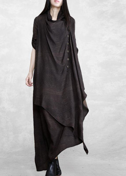 Asymmetric Spring Quilting Clothes Wardrobes Chocolate Maxi Dress