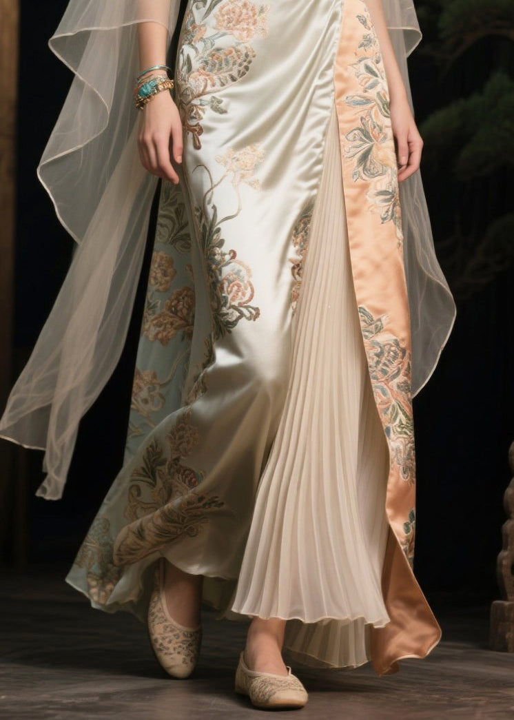 Asymmetrical Patchwork Tulle Evening Dress Cloak Sleeves