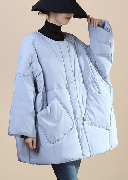 Baby Blue Thick Pockets Winter Duck Down Winter Coats