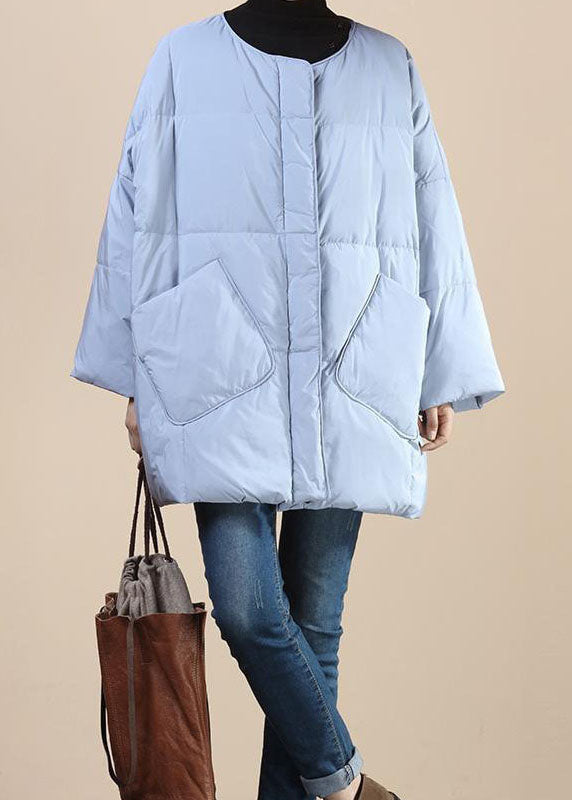 Baby Blue Thick Pockets Winter Duck Down Winter Coats