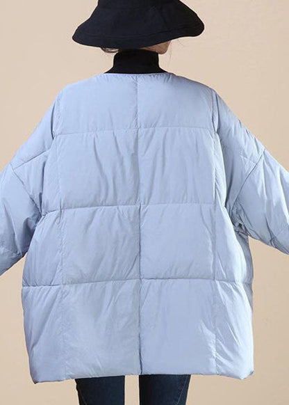 Baby Blue Thick Pockets Winter Duck Down Winter Coats