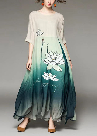 Beige Oversized Tie Dye Print Cotton Vacation Dresses Summer
