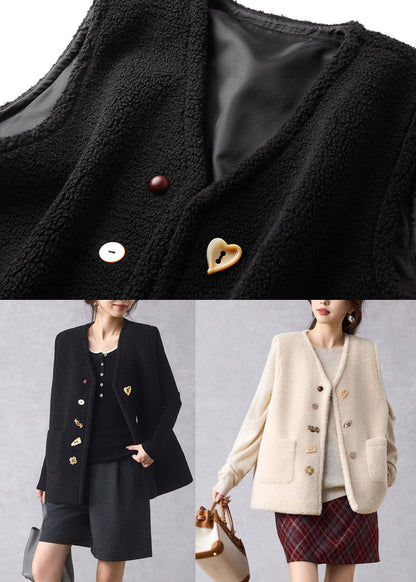 Beige Pockets Cozy Faux Fur Waistcoat Winter