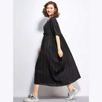 Black Patchwork Dresses Long Shirt Tunics Pullover