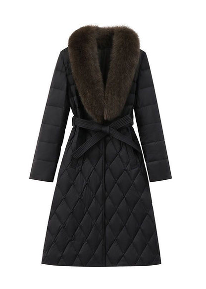Black Collar Slim Fit Puffers Jackets Winter
