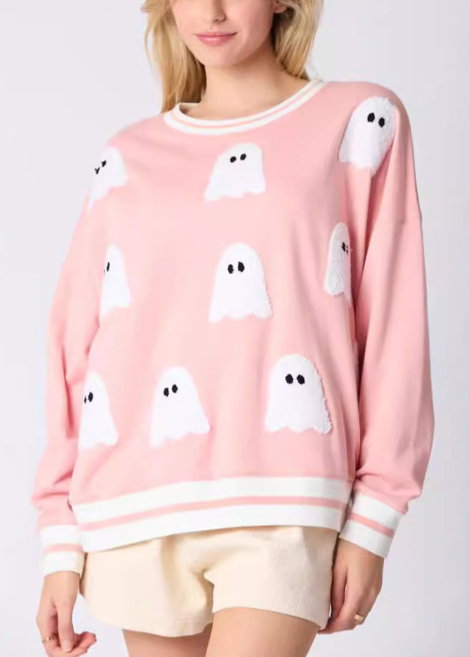 Black O Neck Character Cotton Sweatshirts Long Sleeve