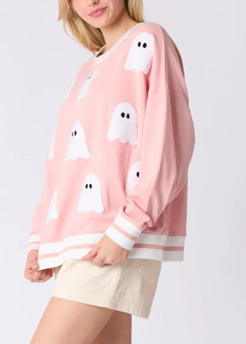 Black O Neck Character Cotton Sweatshirts Long Sleeve