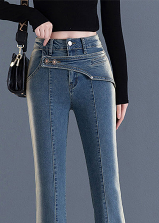 Black Patchwork High Waist Flared Trousers Summer