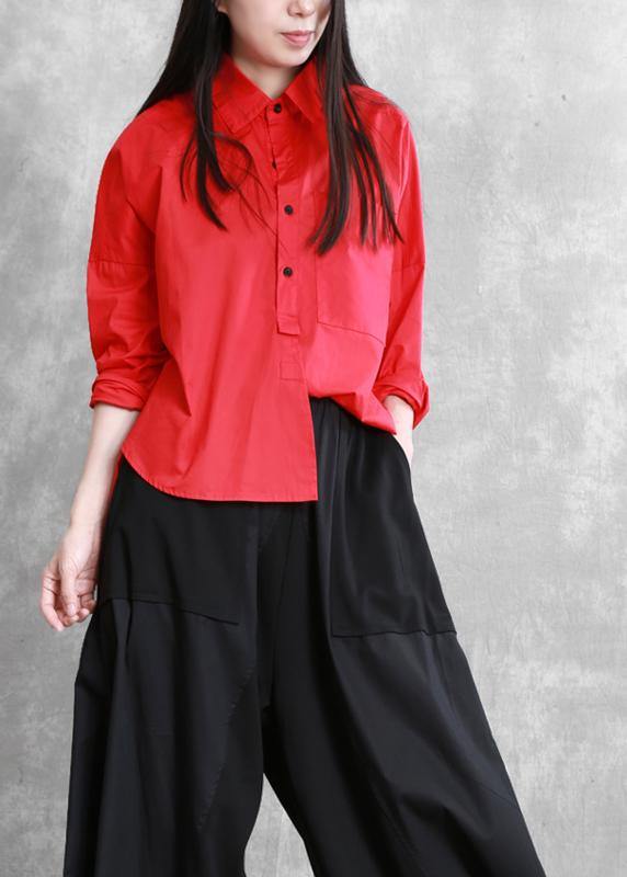 Women Black Peter Pan Collar Button Cotton Shirt Summer