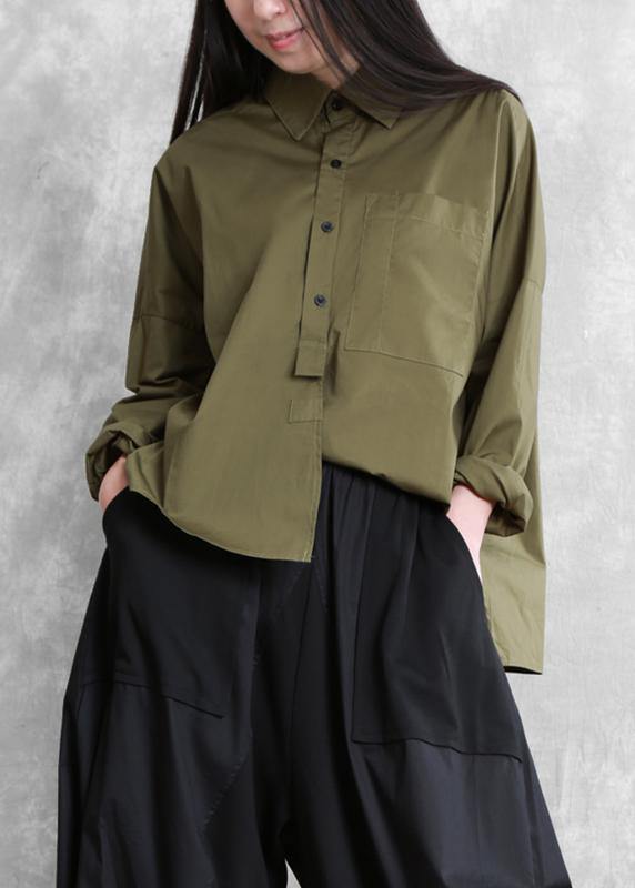 Women Black Peter Pan Collar Button Cotton Shirt Summer