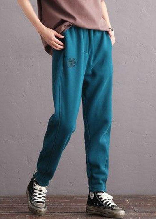 Black Pockets Thick Warm Fleece Pants Winter