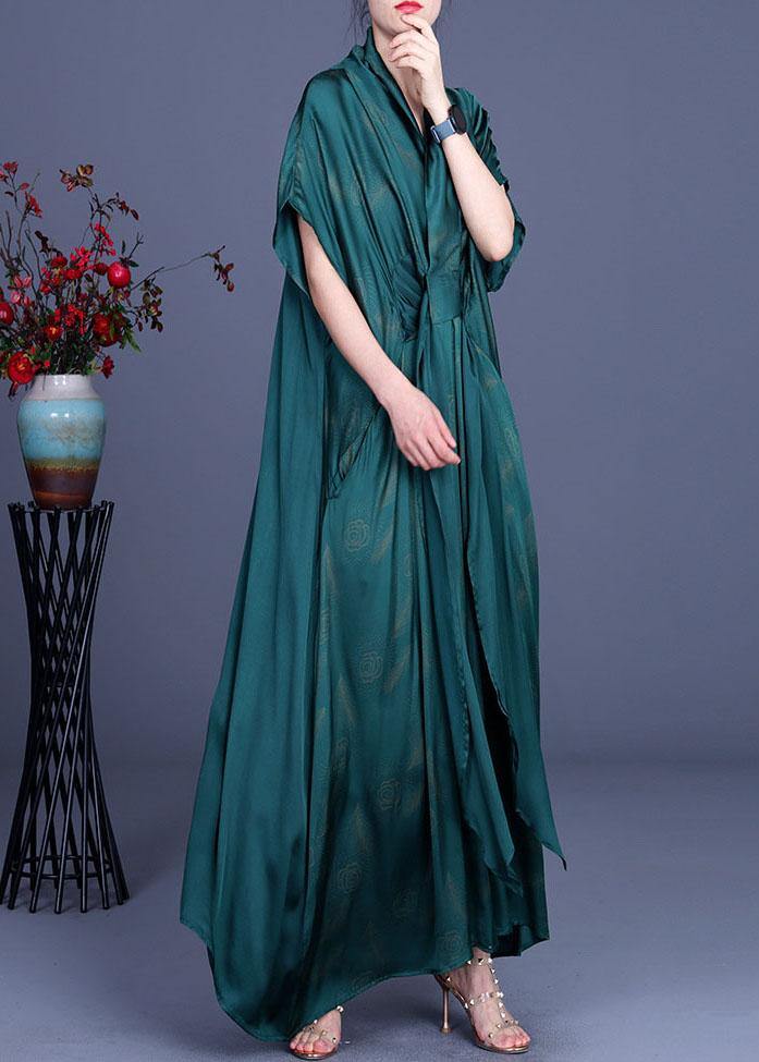 Black Print Feather Chiffon Dress Summer