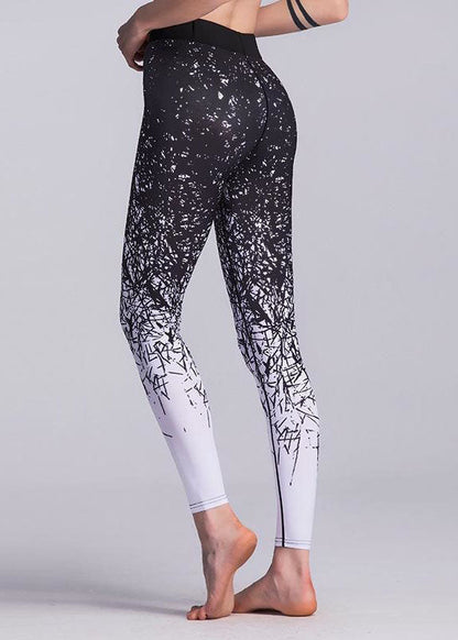 Black Print Slim Jogging Cotton Pants Spring