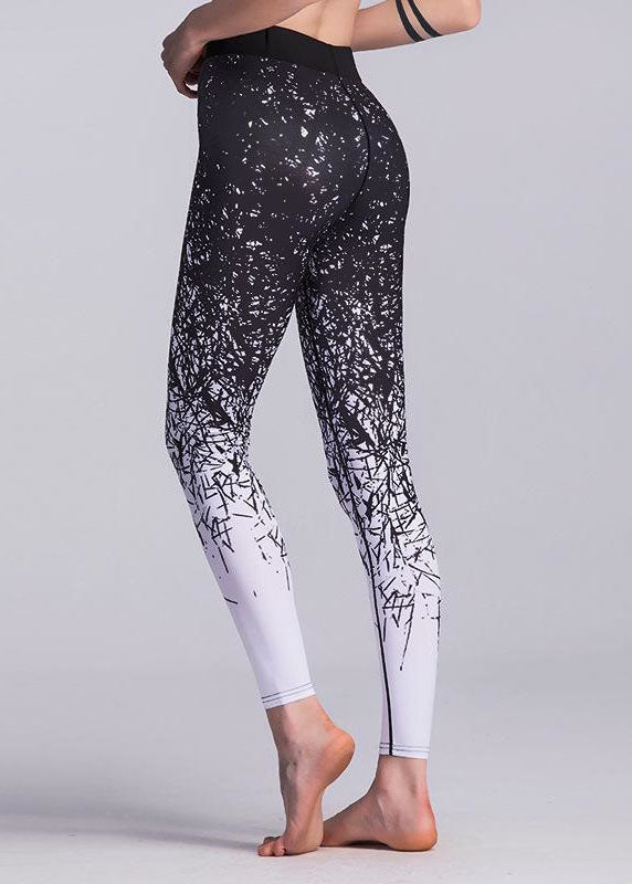 Black Print Slim Jogging Cotton Pants Spring