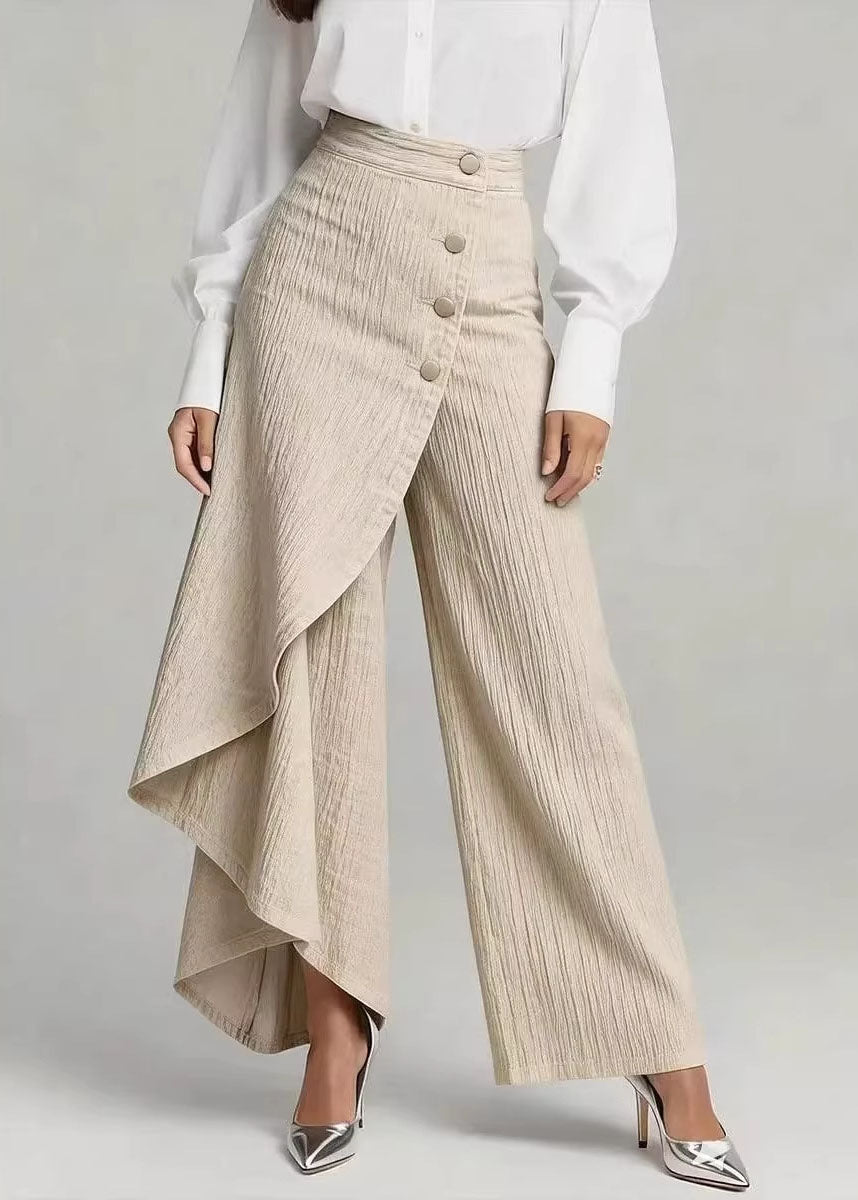 Blue Asymmetrical Patchwork Denim Pants Spring