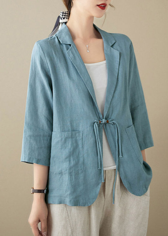 Blue Peter Pan Collar Button Coats Summer