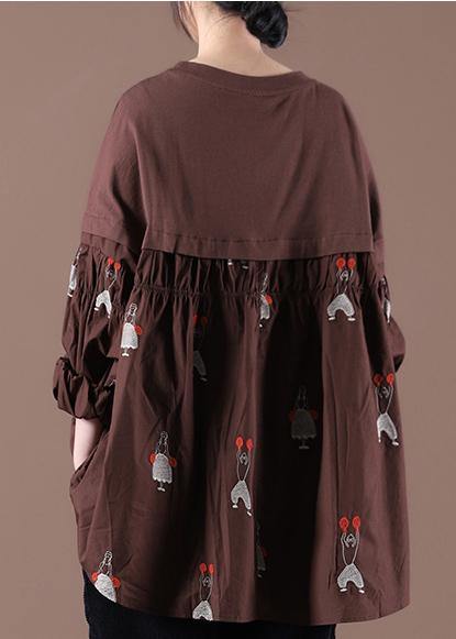 Women Button Autumn Style Tunics For Chocolate Tops