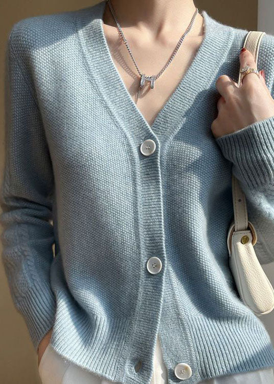 Camel V Neck Patchwork Wool Cardigans Coat Spring