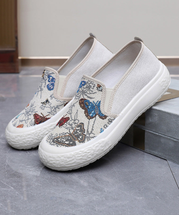 Embroidered Flats Black Cotton Fabric