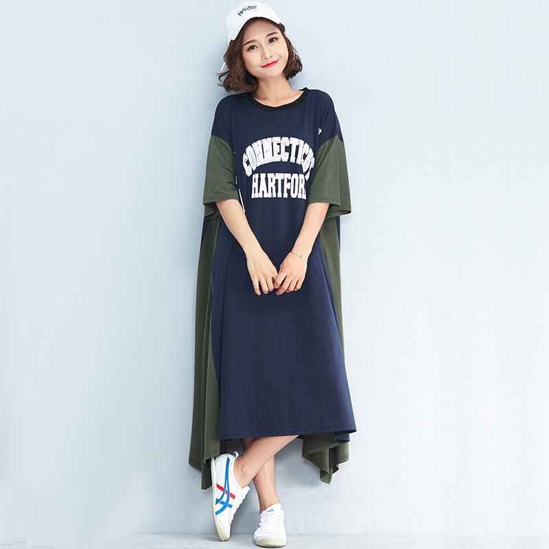 Loose Patchwork Cotton Dresses