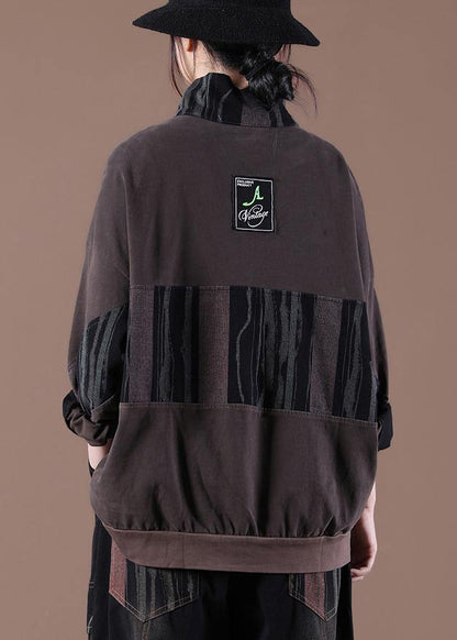 Women Casual Spring Loose Crane Chocolate Tops