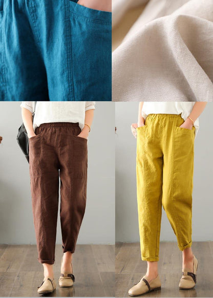 Chocolate Cotton Linen Summer Pants