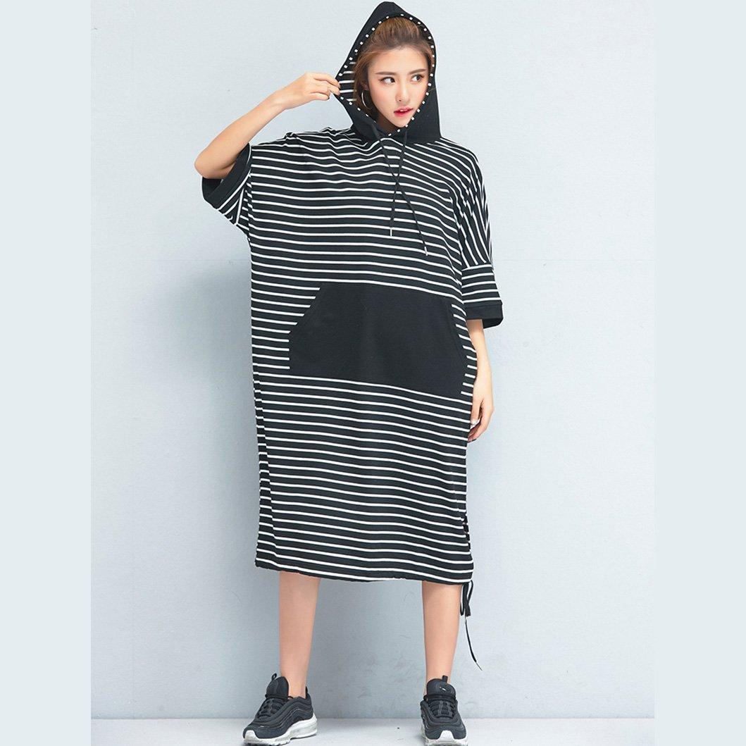 Clothing Loose Cotton Striped Dress