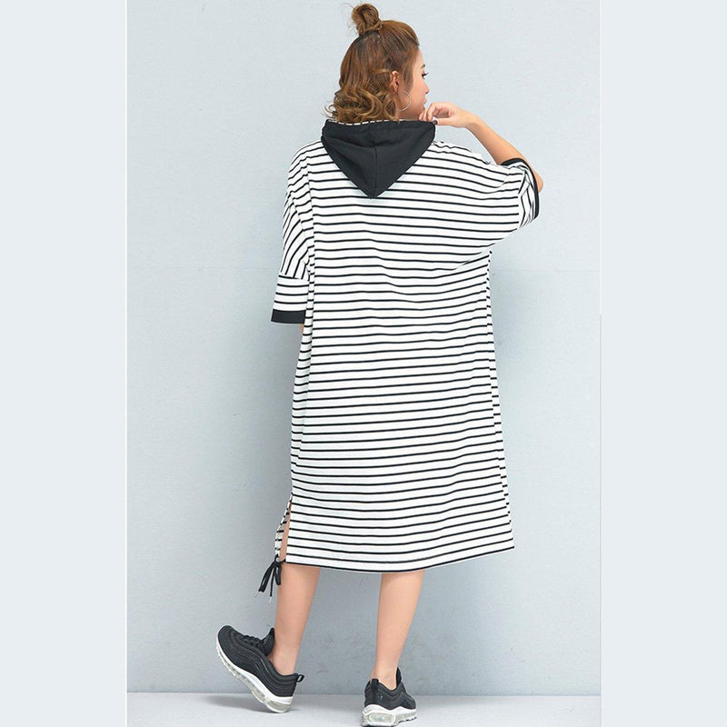 Clothing Loose Cotton Striped Dress