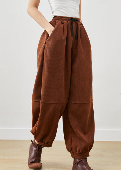 Coffee Oversized Corduroy Harem Pants Winter