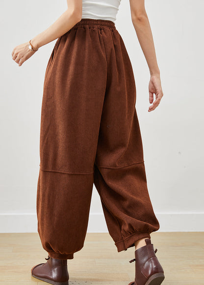 Coffee Oversized Corduroy Harem Pants Winter