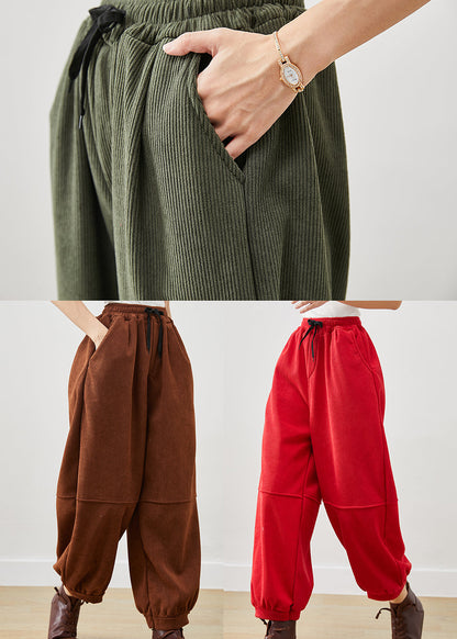 Coffee Oversized Corduroy Harem Pants Winter