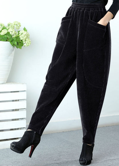 Chocolate Pockets Patchwork Straight Winter Pants