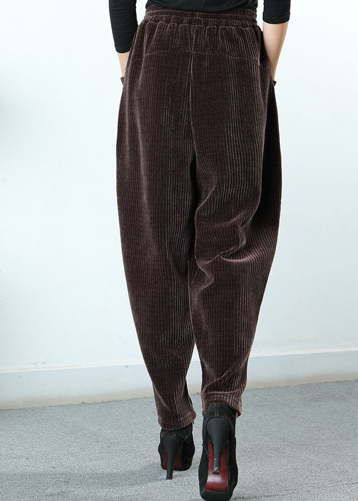Chocolate Pockets Patchwork Straight Winter Pants