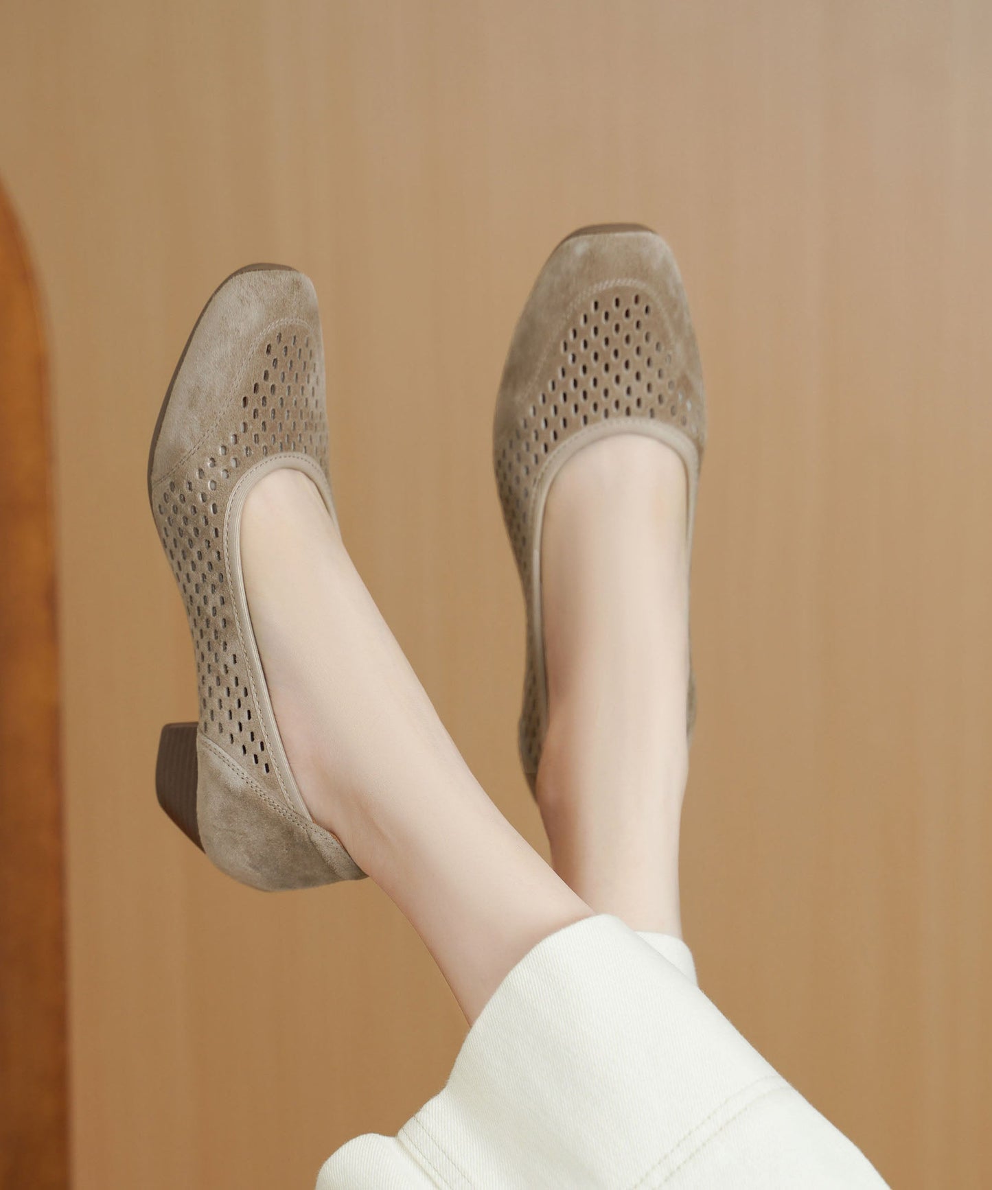 Comfortable Breathable Chunky Black Suede Shoes