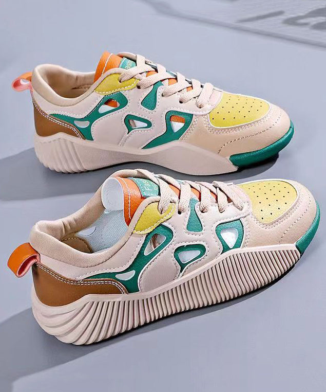 Comfy Green Hollow Out Cross Strap Flat Feet Shoes