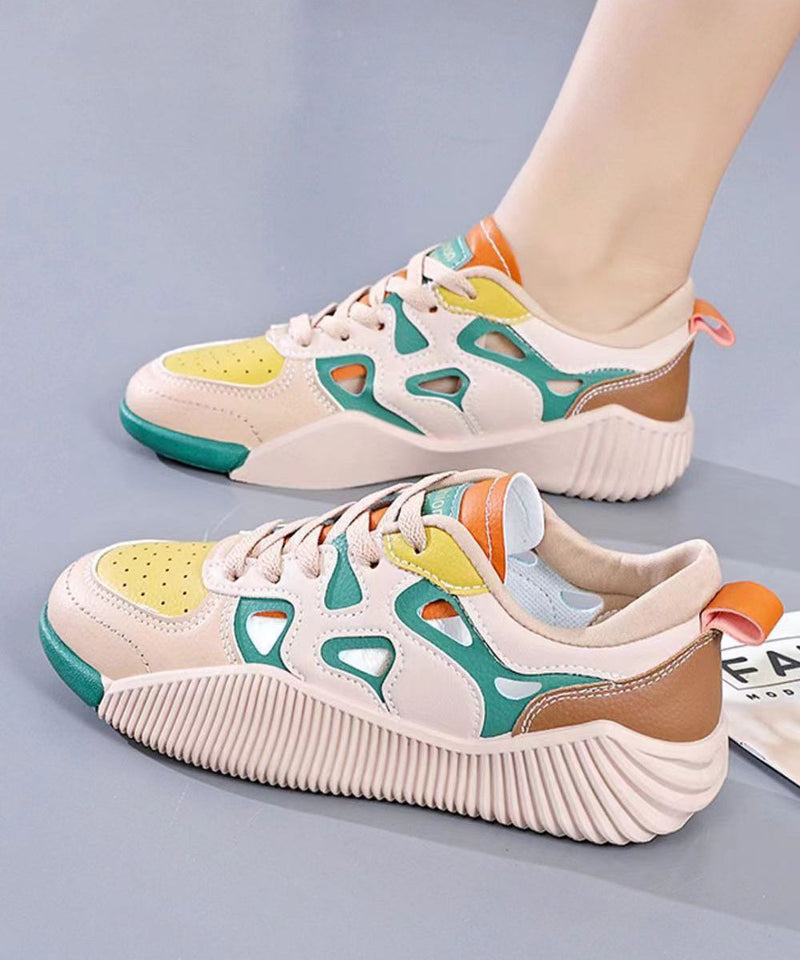 Comfy Green Hollow Out Cross Strap Flat Feet Shoes