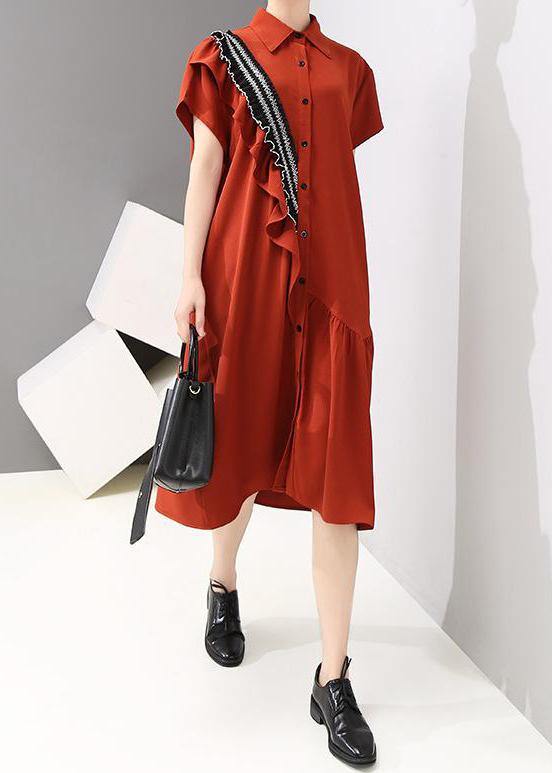 Drops Design Asymmetrical Agaric Lace Shirt Dress