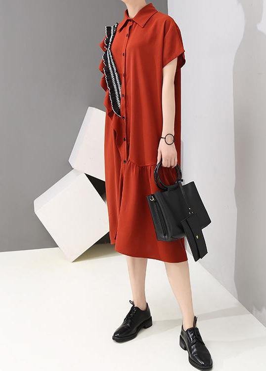 Drops Design Asymmetrical Agaric Lace Shirt Dress