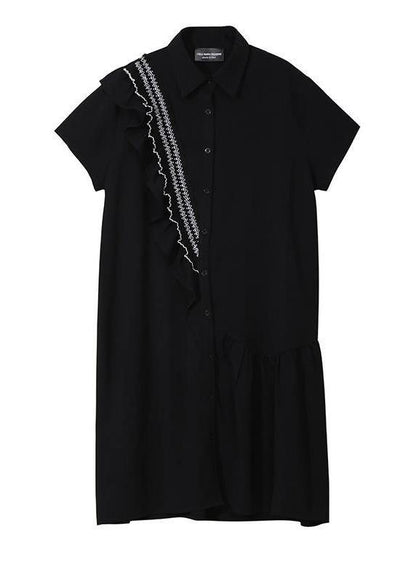 Drops Design Asymmetrical Agaric Lace Shirt Dress