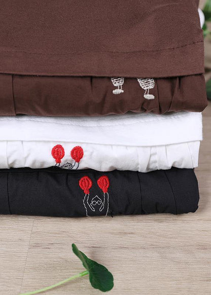 Women Embroidery Spring Chic Tunic White Top