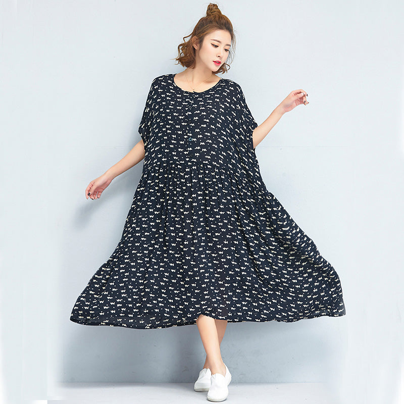 Print Cotton Linen Dresses