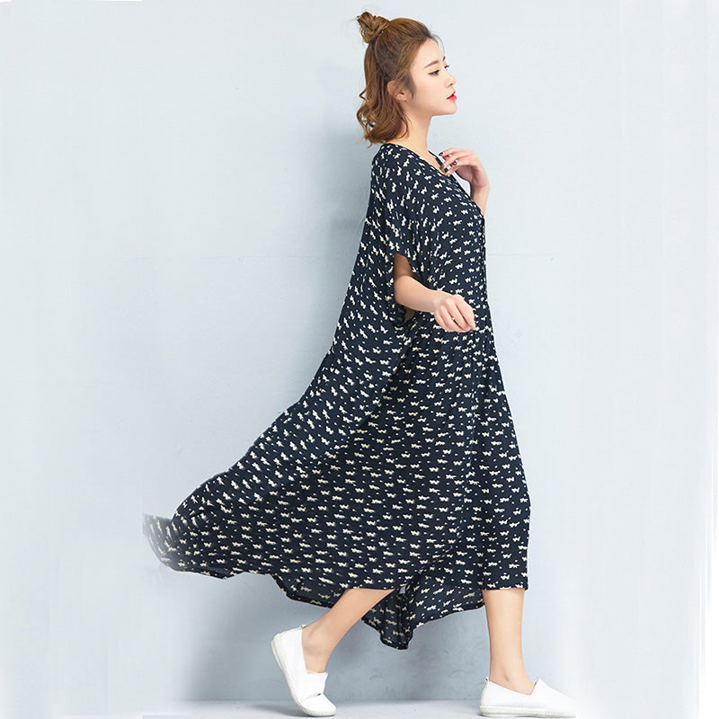 Print Cotton Linen Dresses
