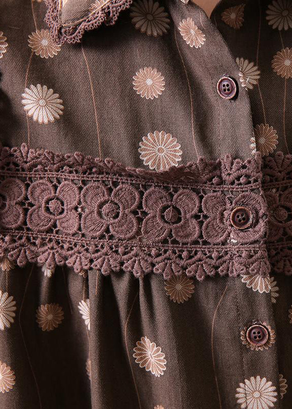 Printing Spliced Midi Dress