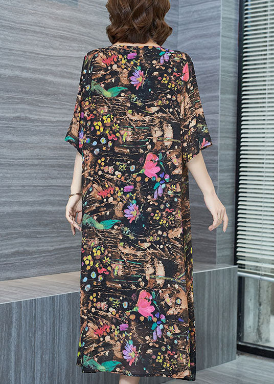V Neck Patchwork Chiffon Dresses Summer