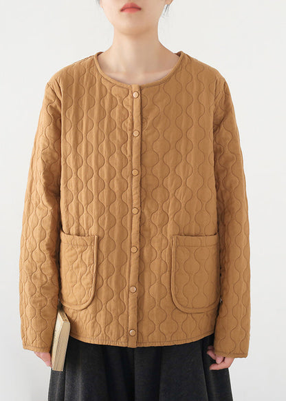 Ginger O-neck Warm Button Parka Winter