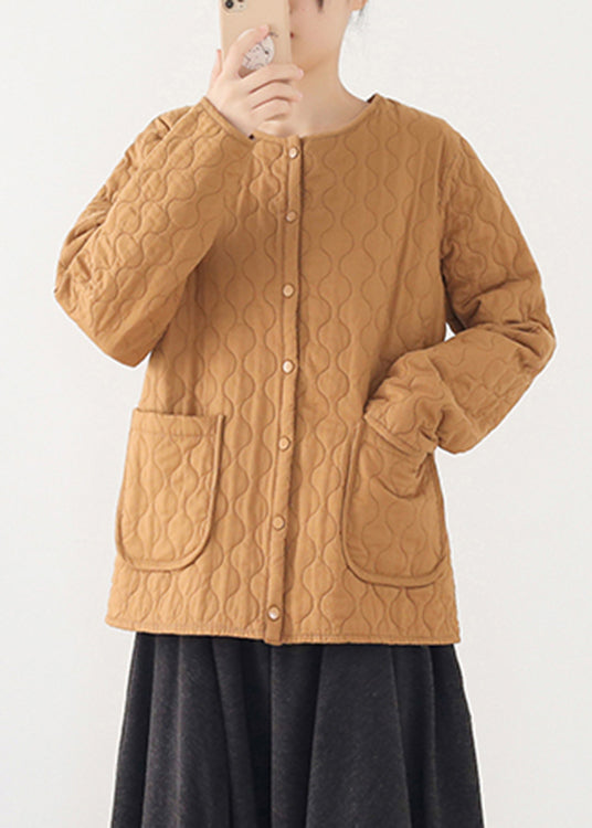 Ginger O-neck Warm Button Parka Winter